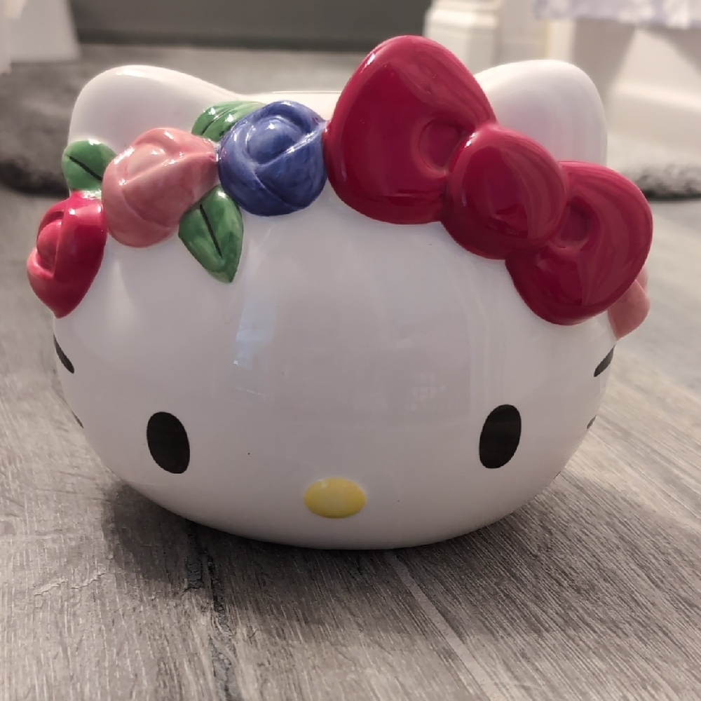 Hello Kitty Sanrio Blue and White Ceramic Bowl